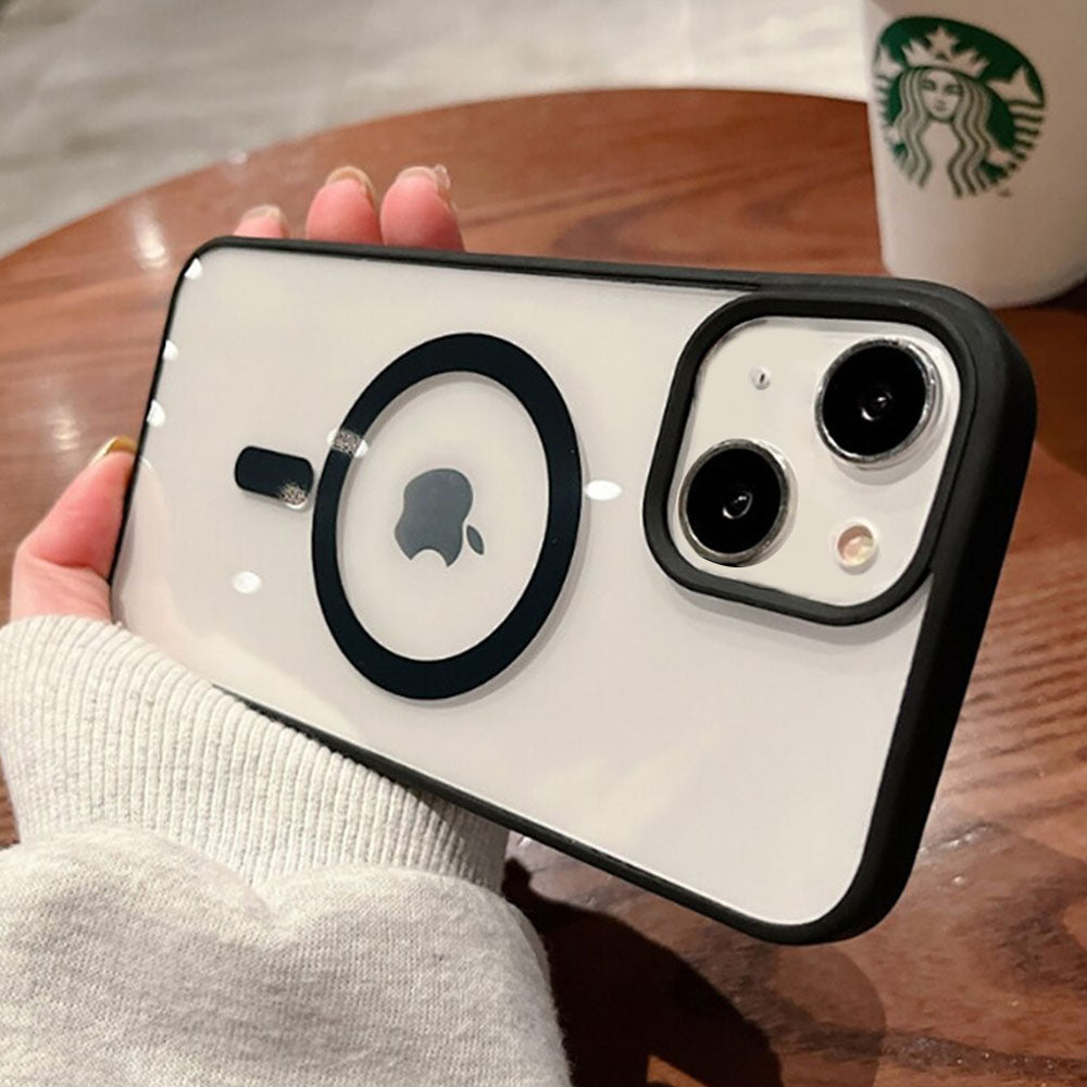 Luxurykase Clear Acrylic Case Compatible Mag-safe Magnetic Wireless Charging Cover For Iphone