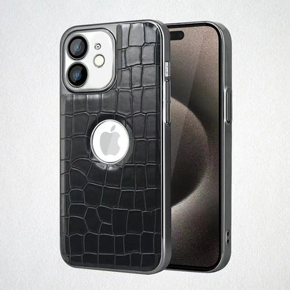 LuxuryKase LK104 Crocodile Grain Leather Camera Lens Protective Case for iPhone