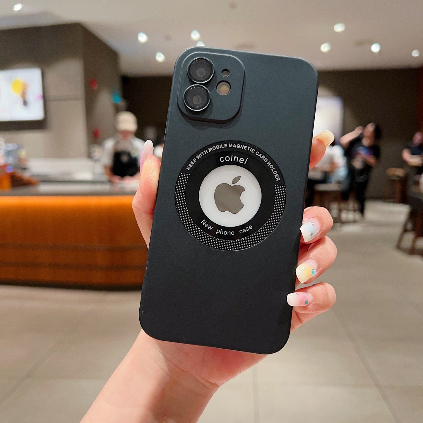 LuxuryKase Logo Cut Hard Case with Camera Lens Protector, Compatible with Mag-Safe, Wireless Charging, and Magnetic Attachments for iPhone 11 12 13 14 Plus Mini Pro Max