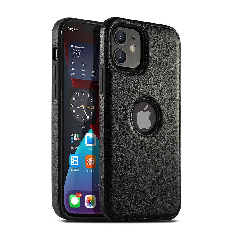 Luxurykase Business Style PU Leather Shockproof Case For Iphone