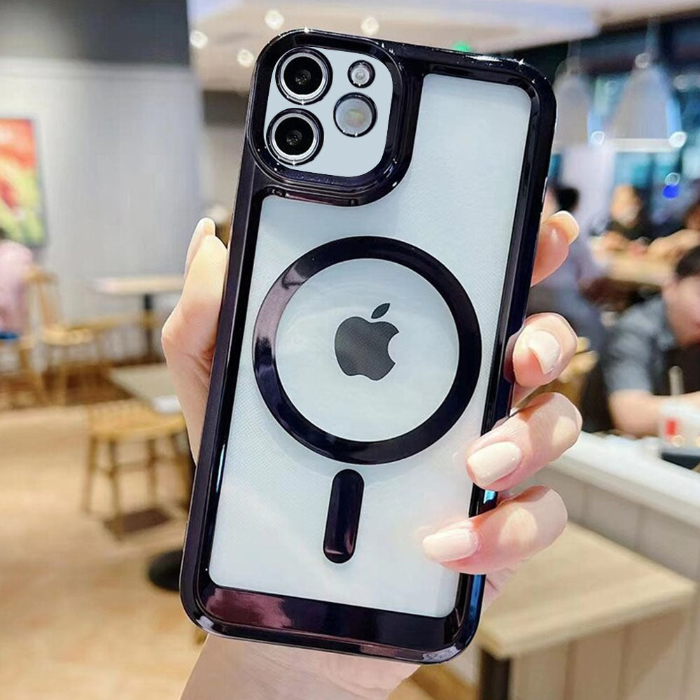 LuxuryKase Transparent Magnetic Soft Cover, Compatible With Mag-safe, Magnetic Wireless Charging, and Attachments For Iphone