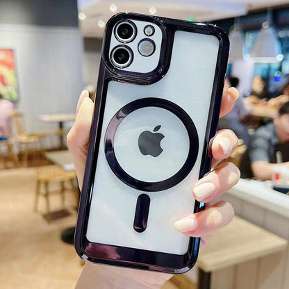LuxuryKase Transparent Magnetic Soft Cover, Compatible With Mag-safe, Magnetic Wireless Charging, and Attachments For Iphone