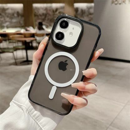 LuxuryKase LK087 Clear Fluorescent Magnetic Mag-safe Wireless Charging Bumper Case for iPhone