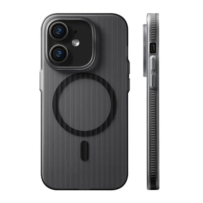 LuxuryKase LK115 Corrugated Pattern Non-slip Hard Bumper Mag-safe Magnetic Wireless Charge Matte Case For iPhone 12 13 14 15 Plus Pro Max