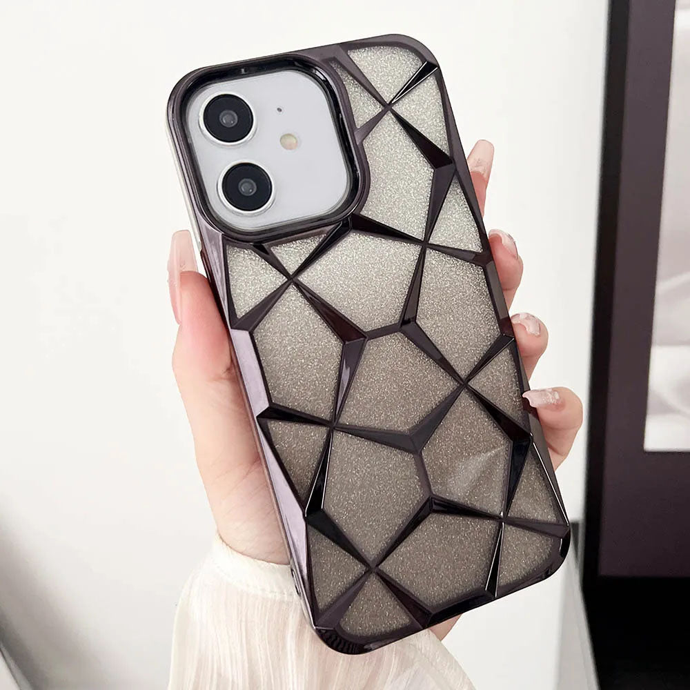 LuxuryKase LK079 Geometric Shape Diamond Mesh Pattern Case Cover for iPhone