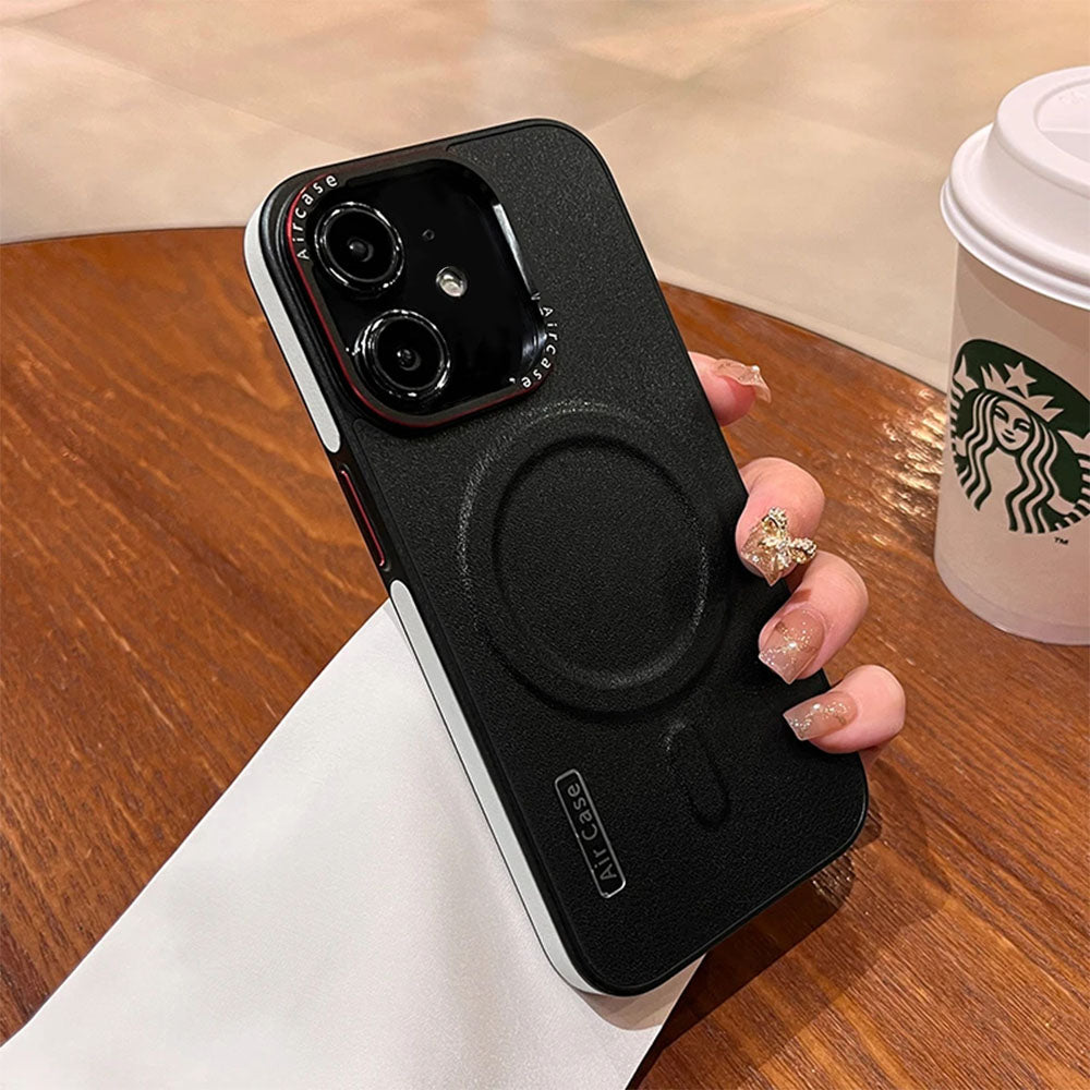 LuxuryKase LK116 Matte Leather Magnetic Mag-Safe Wireless Charging Shockproof Case For iPhone