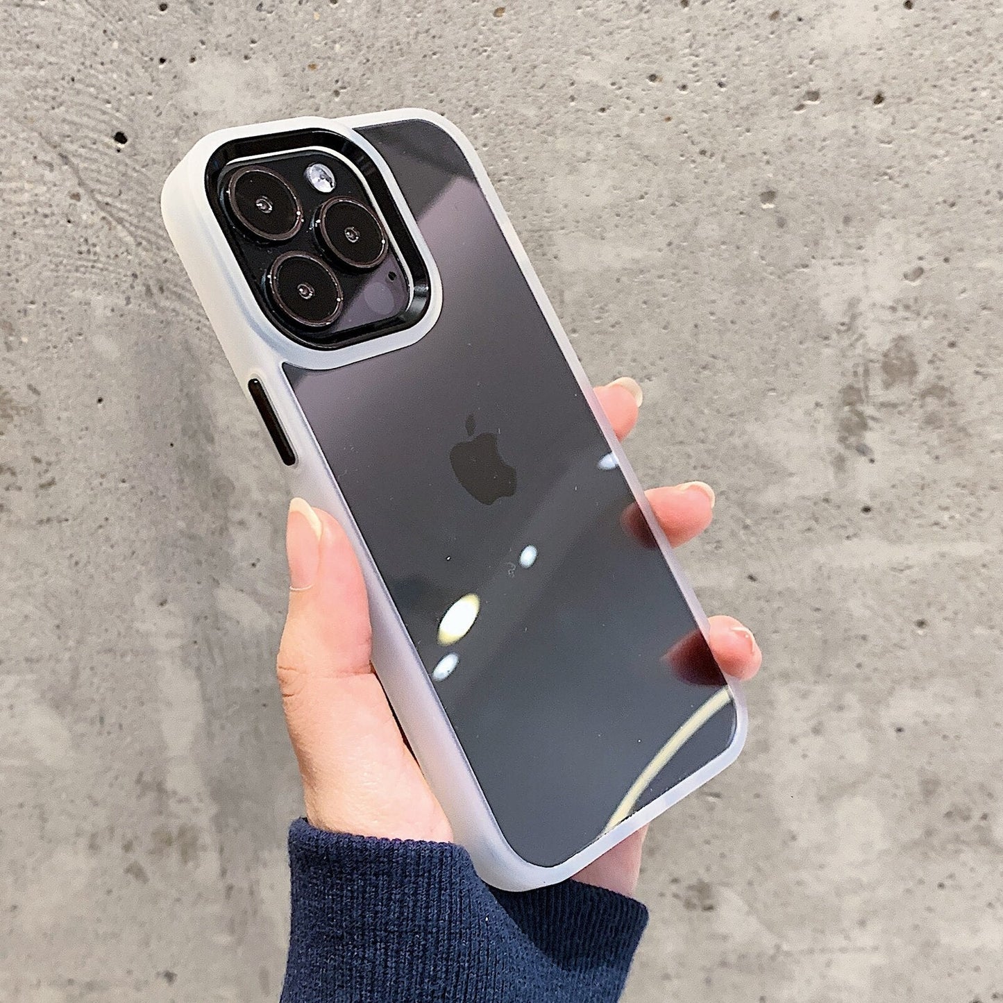 Luxurykase Clear Matte Bumper Shockproof Case With Metal Camera Protection For Iphone