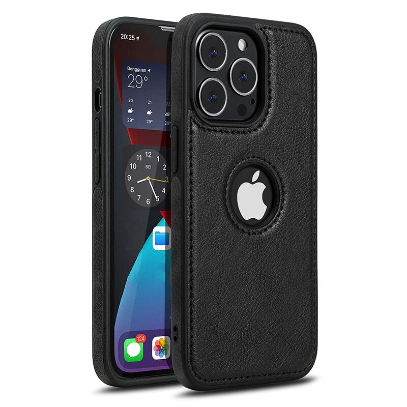 Luxurykase Business Style PU Leather Shockproof Case For Iphone