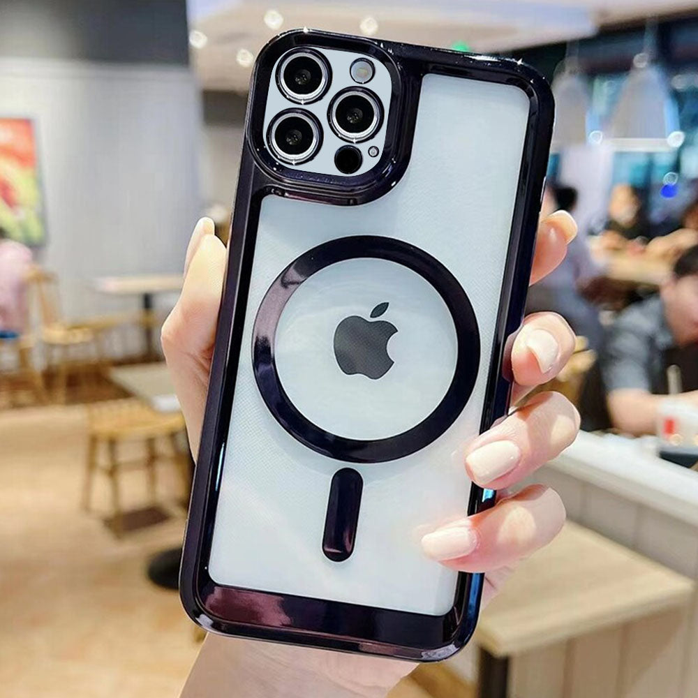 LuxuryKase Transparent Magnetic Soft Cover, Compatible With Mag-safe, Magnetic Wireless Charging, and Attachments For Iphone