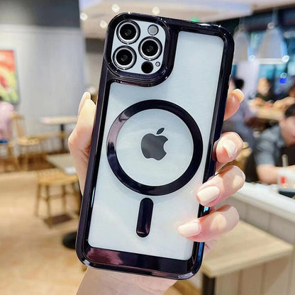 LuxuryKase Transparent Magnetic Soft Cover, Compatible With Mag-safe, Magnetic Wireless Charging, and Attachments For Iphone