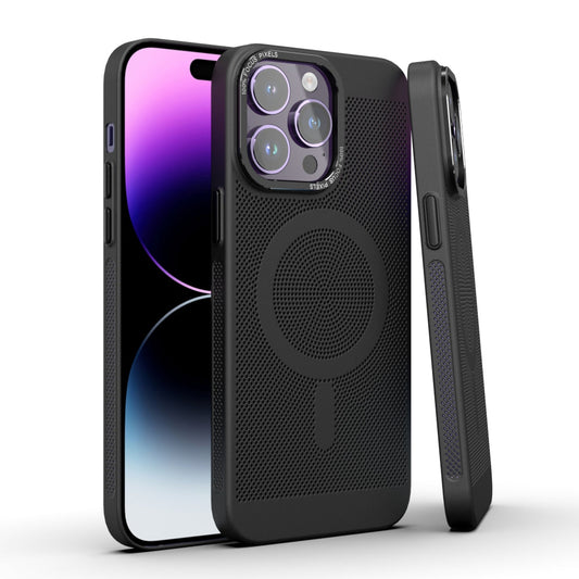 LuxuryKase LuxuryKase Ultra Slim Full Coverage Heat Sink Case with Honeycomb Mesh Effective Heat Dissipation Compatible Mag-Safe For Iphone