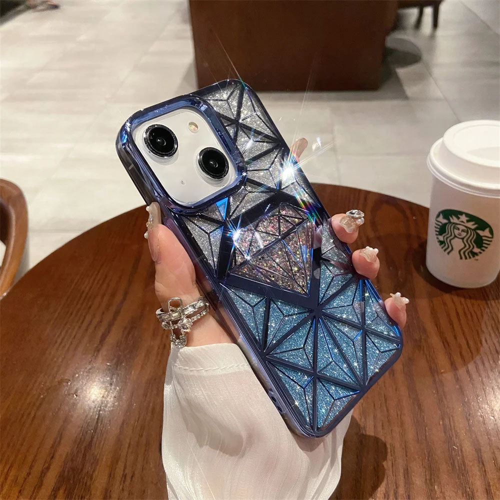 LuxuryKase LK069 Flash Diamond Plating Frame Case Cover for iPhone