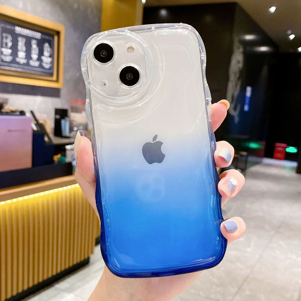 LuxuryKase LK095 Gradient Wave Edge Pattern Soft Case Cover For iPhone