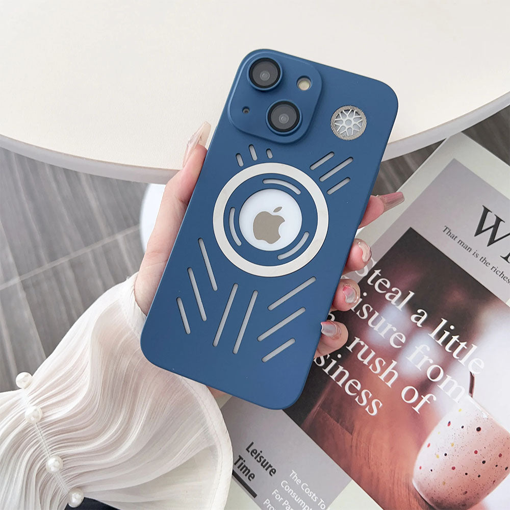 LuxuryKase Magnetic Heat Dissipation Cooling Breathable Mag-safe Matte Hard Case for iPhone