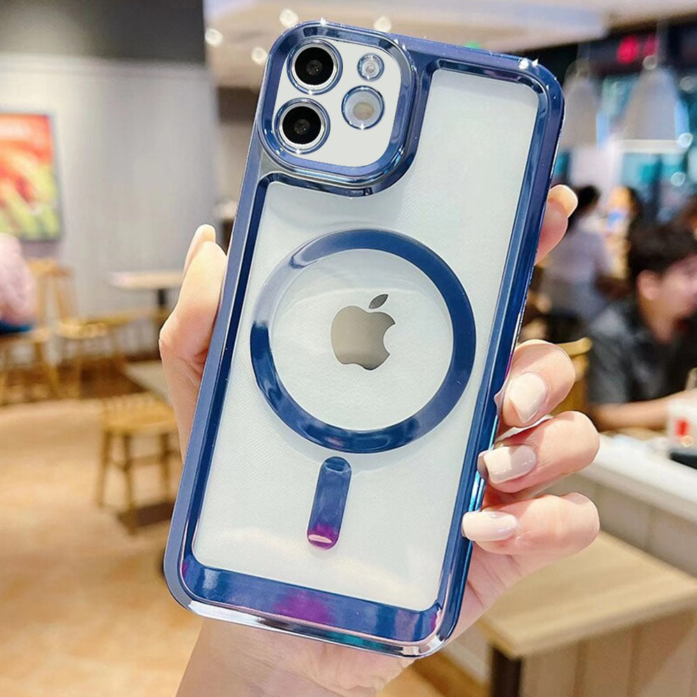 LuxuryKase Transparent Magnetic Soft Cover, Compatible With Mag-safe, Magnetic Wireless Charging, and Attachments For Iphone