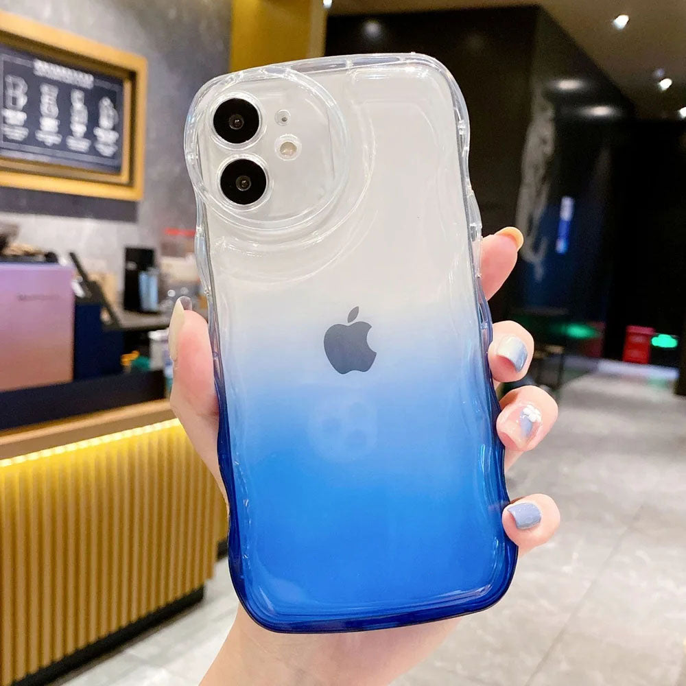 LuxuryKase LK095 Gradient Wave Edge Pattern Soft Case Cover For iPhone
