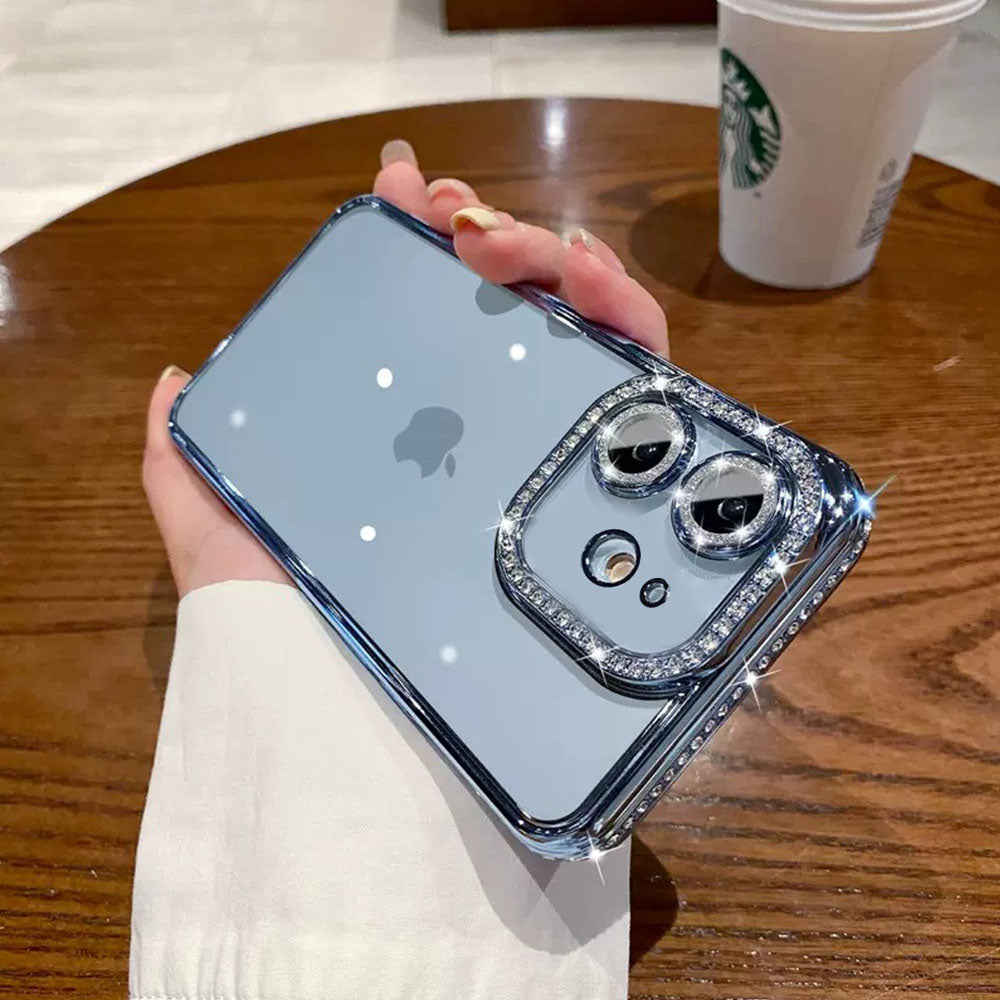 LuxuryKase Plating Glitter Diamond Transparent Shockproof Case For Iphone