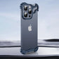LuxuryKase LK114 Alien Titanium Alloy Corner Pads Bumper Upper And Bottom With Metal Lens Film Protection For iPhone 11 12 13 14 15 Plus Pro Max