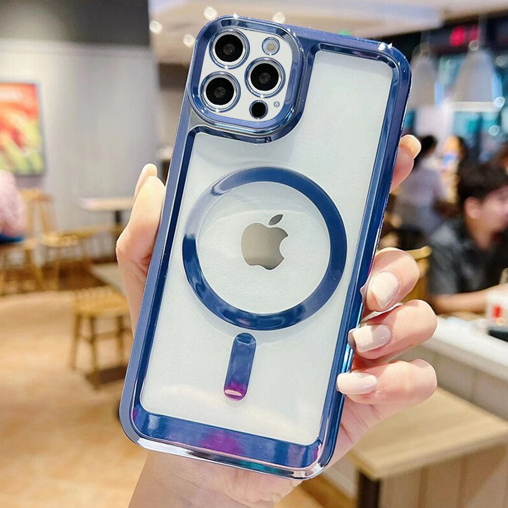 LuxuryKase Transparent Magnetic Soft Cover, Compatible With Mag-safe, Magnetic Wireless Charging, and Attachments For Iphone
