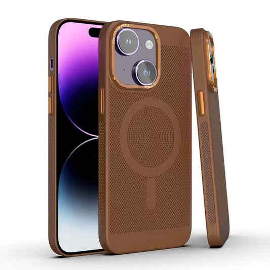 LuxuryKase LuxuryKase Ultra Slim Full Coverage Heat Sink Case with Honeycomb Mesh Effective Heat Dissipation Compatible Mag-Safe For Iphone