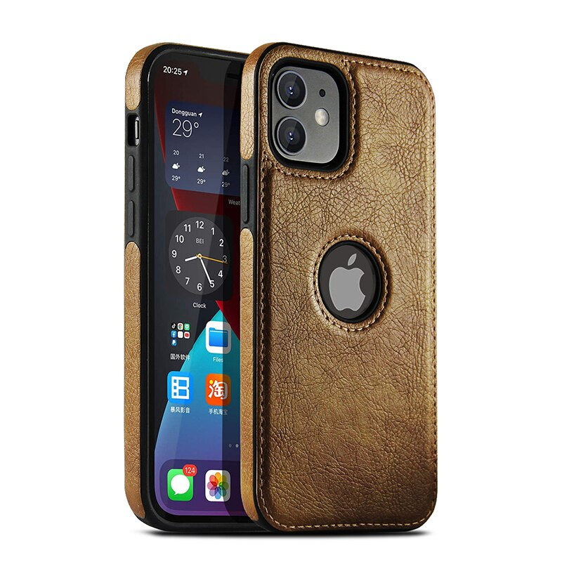 Luxurykase Business Style PU Leather Shockproof Case For Iphone
