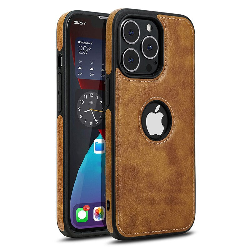 Luxurykase Business Style PU Leather Shockproof Case For Iphone