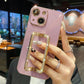 US LITE Crystal Square Holder Gold Plating Phone Case Cover for Iphone 13 14 Plus Mini Pro Max