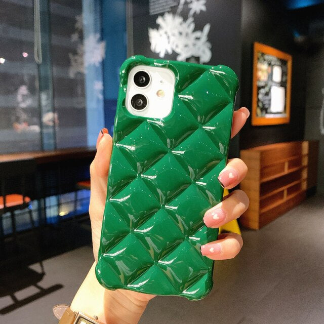 Us Lite Luxury Diamond Texture Soft Jelly Candy Silicone Case for iPhone