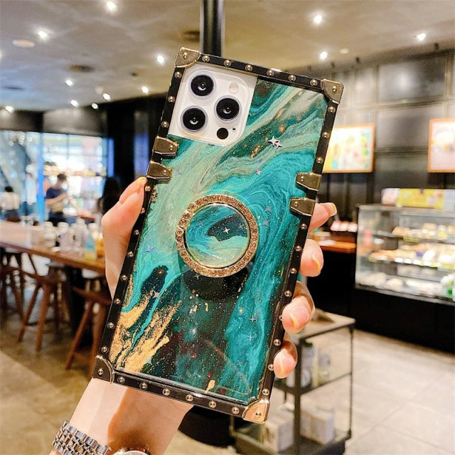 Us Lite Marble Texture Square Case For Iphone