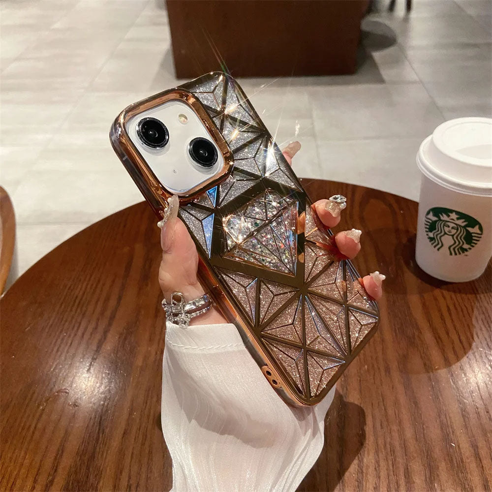 LuxuryKase LK069 Flash Diamond Plating Frame Case Cover for iPhone