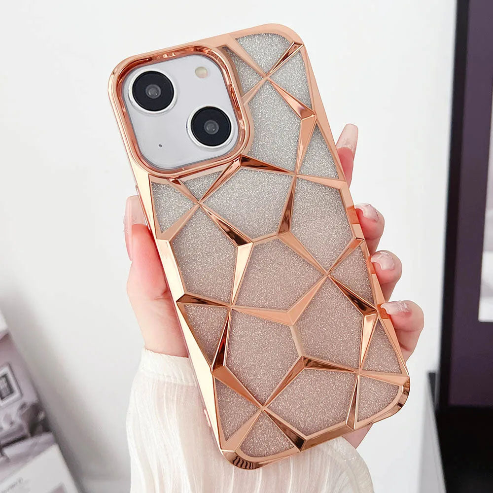 LuxuryKase LK079 Geometric Shape Diamond Mesh Pattern Case Cover for iPhone