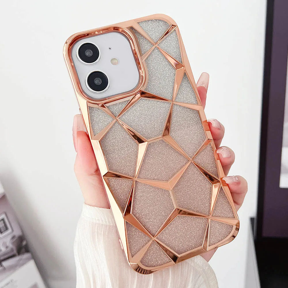 LuxuryKase LK079 Geometric Shape Diamond Mesh Pattern Case Cover for iPhone