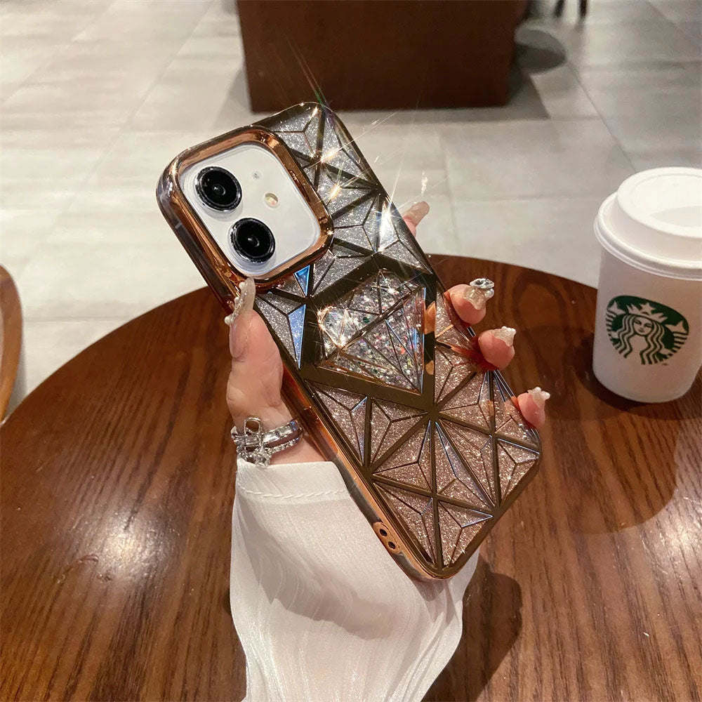 LuxuryKase LK069 Flash Diamond Plating Frame Case Cover for iPhone