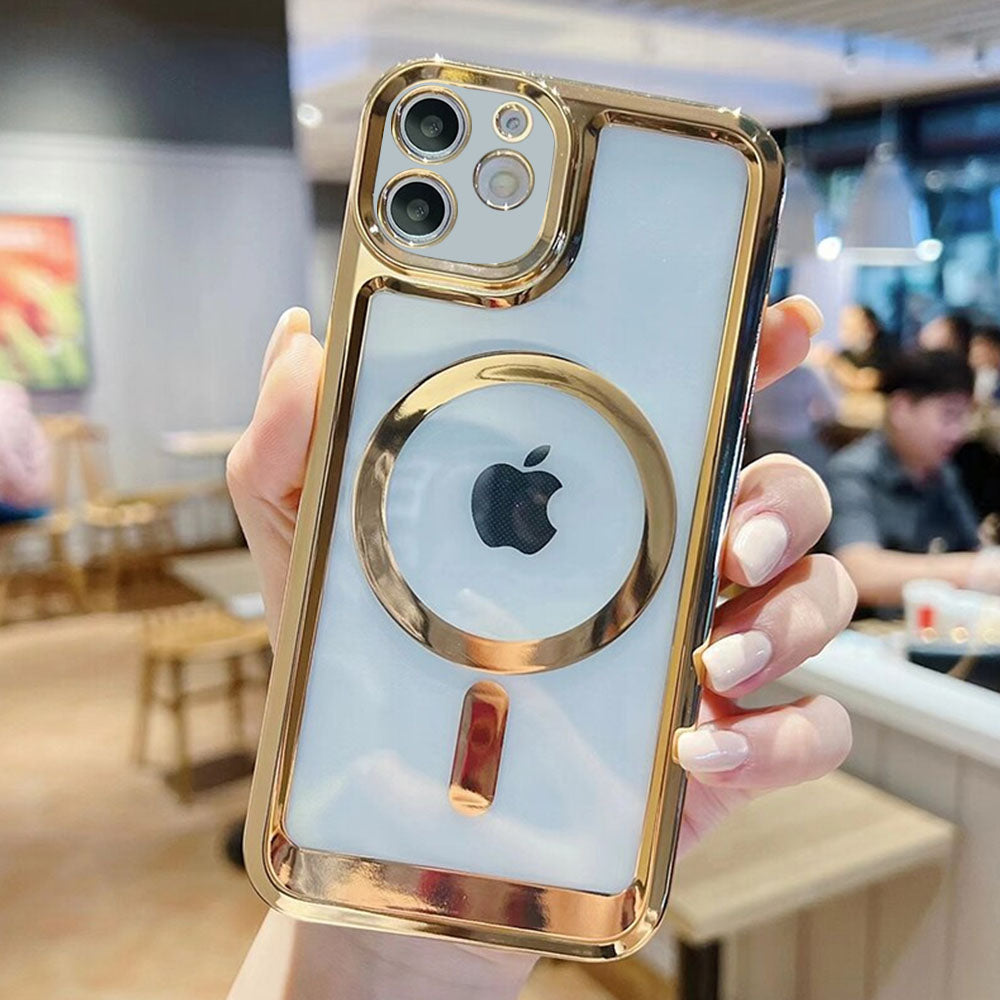 LuxuryKase Transparent Magnetic Soft Cover, Compatible With Mag-safe, Magnetic Wireless Charging, and Attachments For Iphone