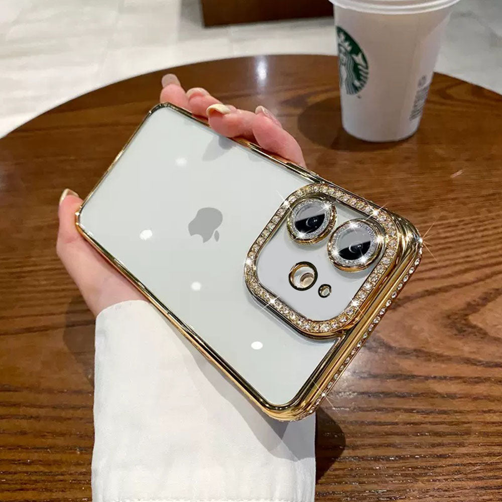 LuxuryKase Plating Glitter Diamond Transparent Shockproof Case For Iphone