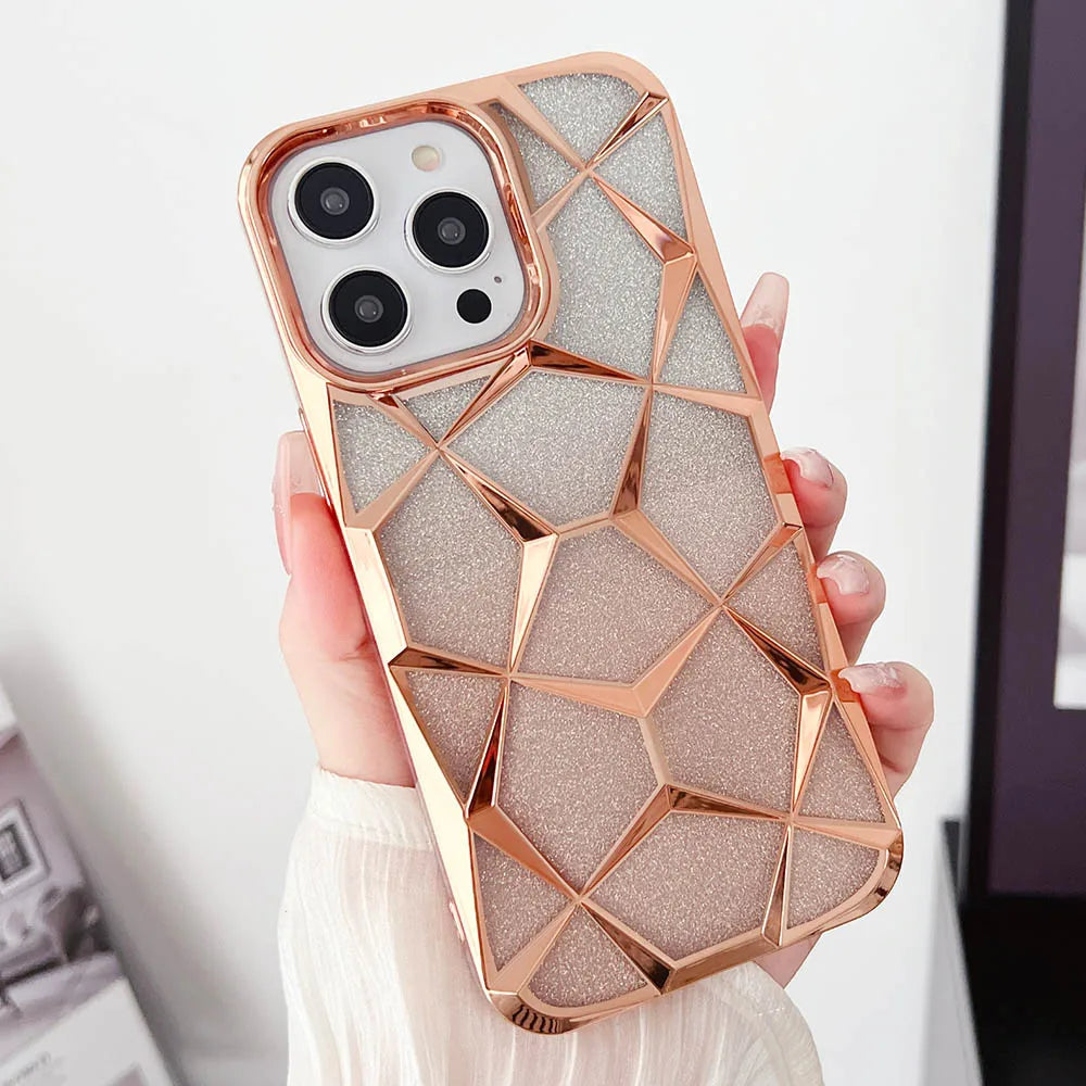 LuxuryKase LK079 Geometric Shape Diamond Mesh Pattern Case Cover for iPhone