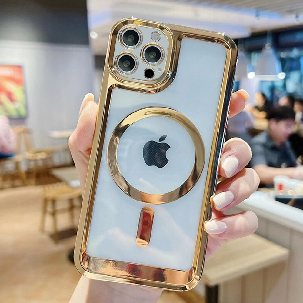 LuxuryKase Transparent Magnetic Soft Cover, Compatible With Mag-safe, Magnetic Wireless Charging, and Attachments For Iphone