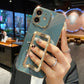 US LITE Crystal Square Holder Gold Plating Phone Case Cover for Iphone 11 12 Plus Mini Pro Max