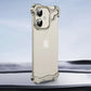 LuxuryKase LK114 Alien Titanium Alloy Corner Pads Bumper Upper And Bottom With Metal Lens Film Protection For iPhone 11 12 13 14 15 Plus Pro Max