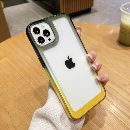 LuxuryKase Acrylic Shockproof Gradient Rainbow Color Bumper Case for Iphone