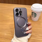 LuxuryKase compatible-magsafe Magnetic Wireless Charging Matte Shockproof Silicone Case with Lens Protector Glass - For Iphone