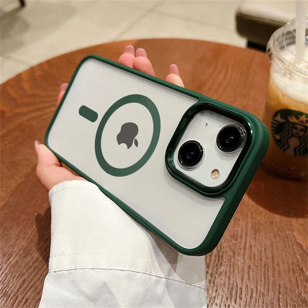 LuxuryKase LK096 Mag-Safe Magnetic Wireless Charging Lens Protector Case Cover for iPhone