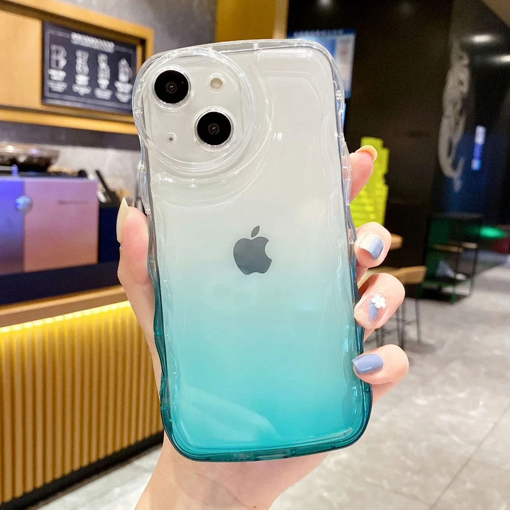 LuxuryKase LK095 Gradient Wave Edge Pattern Soft Case Cover For iPhone