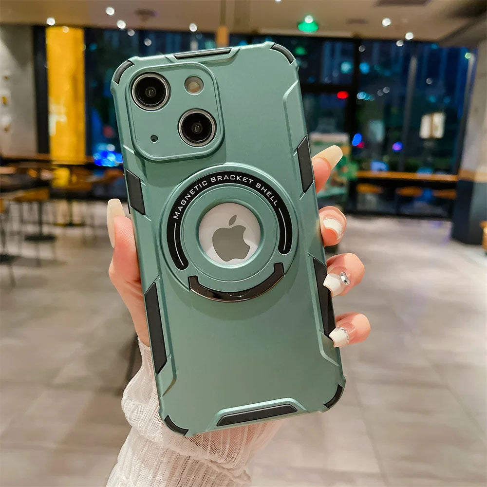 LuxuryKase LK105 Shockproof Magnetic Stand Wireless Charging Mag-Safe Case Cover for iPhone