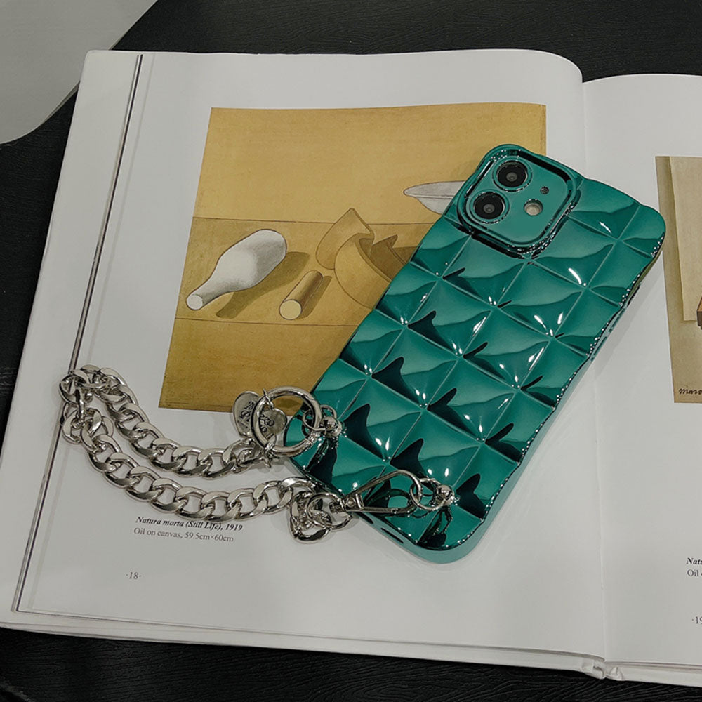 LuxuryKase Korean Bracelet ElectroPlating Lattice Square Phone Case Fo