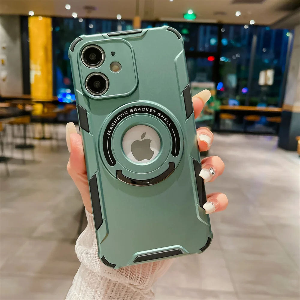 LuxuryKase LK105 Shockproof Magnetic Stand Wireless Charging Mag-Safe Case Cover for iPhone