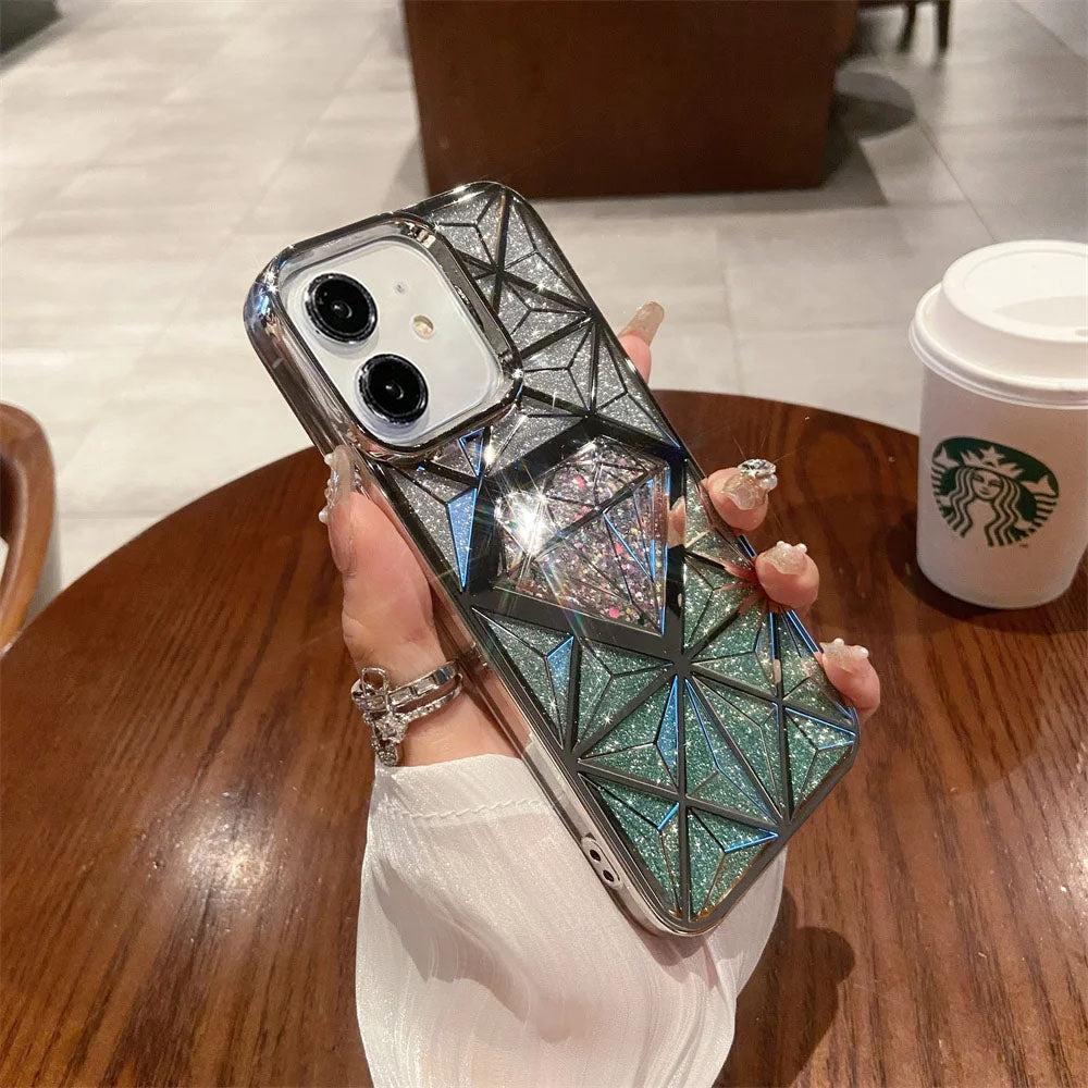 LuxuryKase LK069 Flash Diamond Plating Frame Case Cover for iPhone