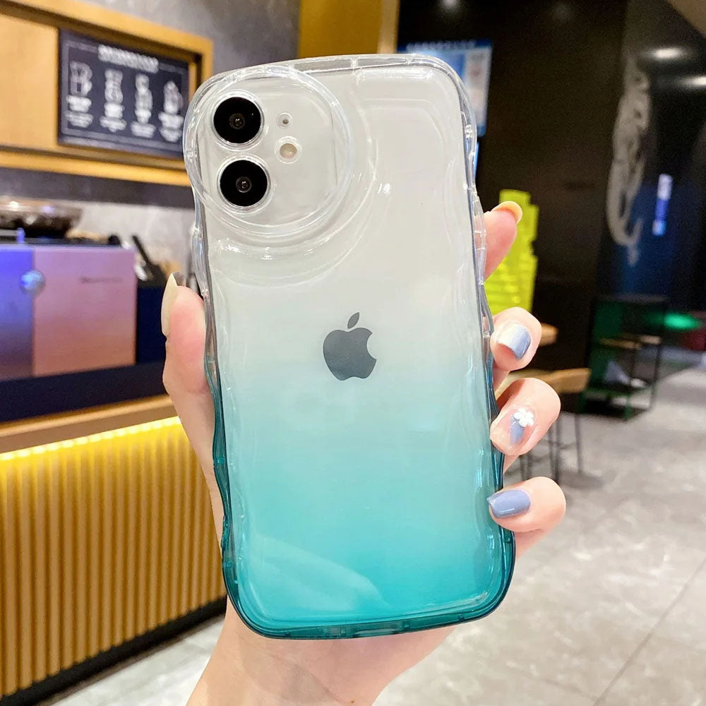 LuxuryKase LK095 Gradient Wave Edge Pattern Soft Case Cover For iPhone