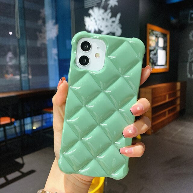 Us Lite Luxury Diamond Texture Soft Jelly Candy Silicone Case for iPhone