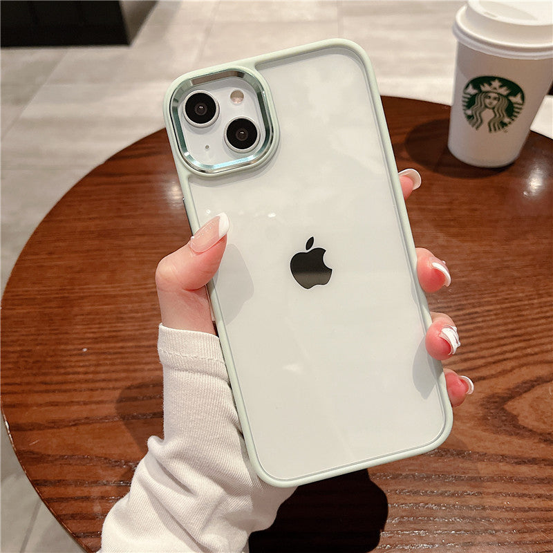 LuxuryKase Metal Camera Protection Transparent Shockproof Armor Case Cover For Iphone